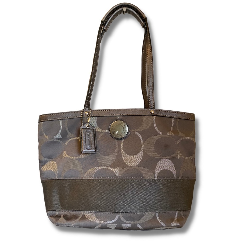 Silver Genuine Coach City Tote